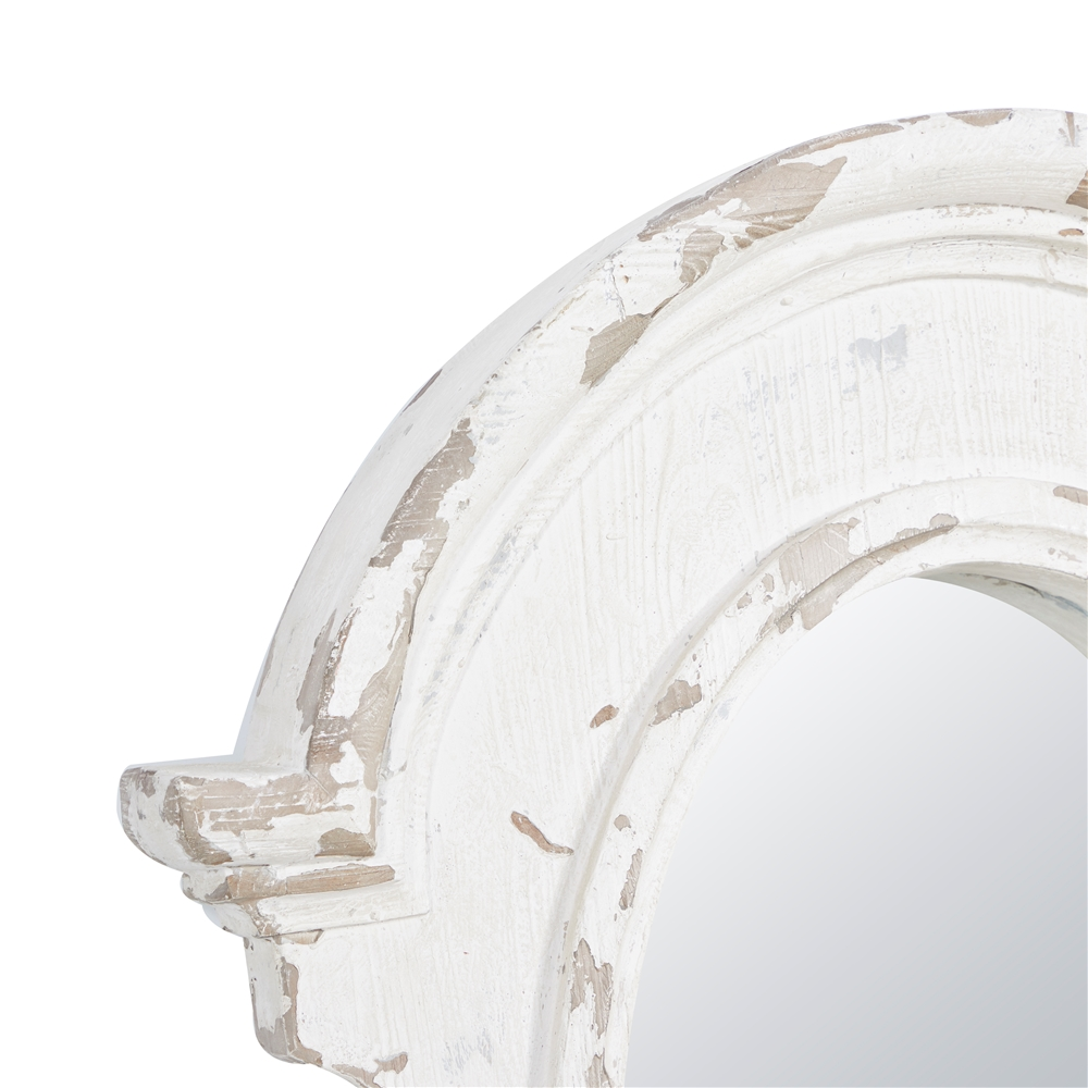 Grayson Lane 43-in X 35-in Irregular White Framed Wall Mirror 2 Grayson Lane 43-in X 35-in Irregular White Framed Wall Mirror - Image 2
