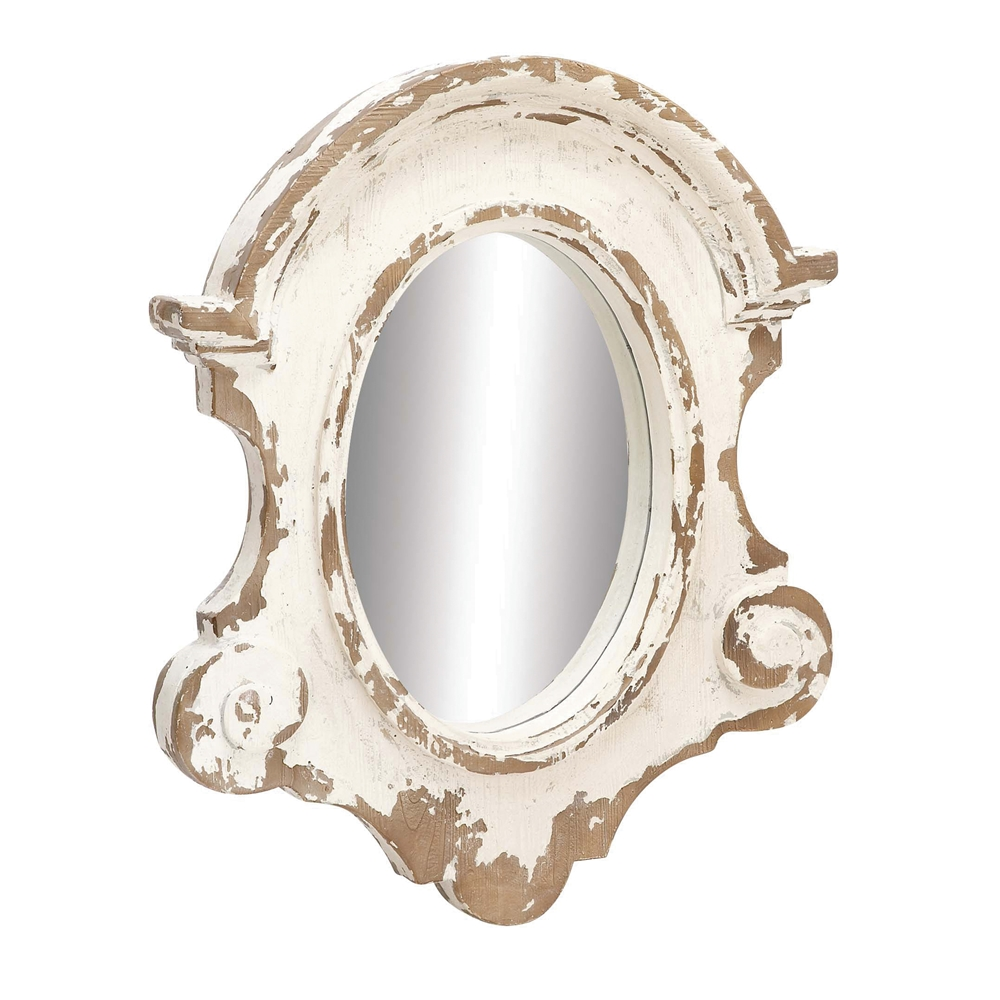 Grayson Lane 43-in X 35-in Irregular White Framed Wall Mirror 3 Grayson Lane 43-in X 35-in Irregular White Framed Wall Mirror - Image 3