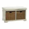 Grayson Lane 20-in X 34-in Industrial White Storage Bench