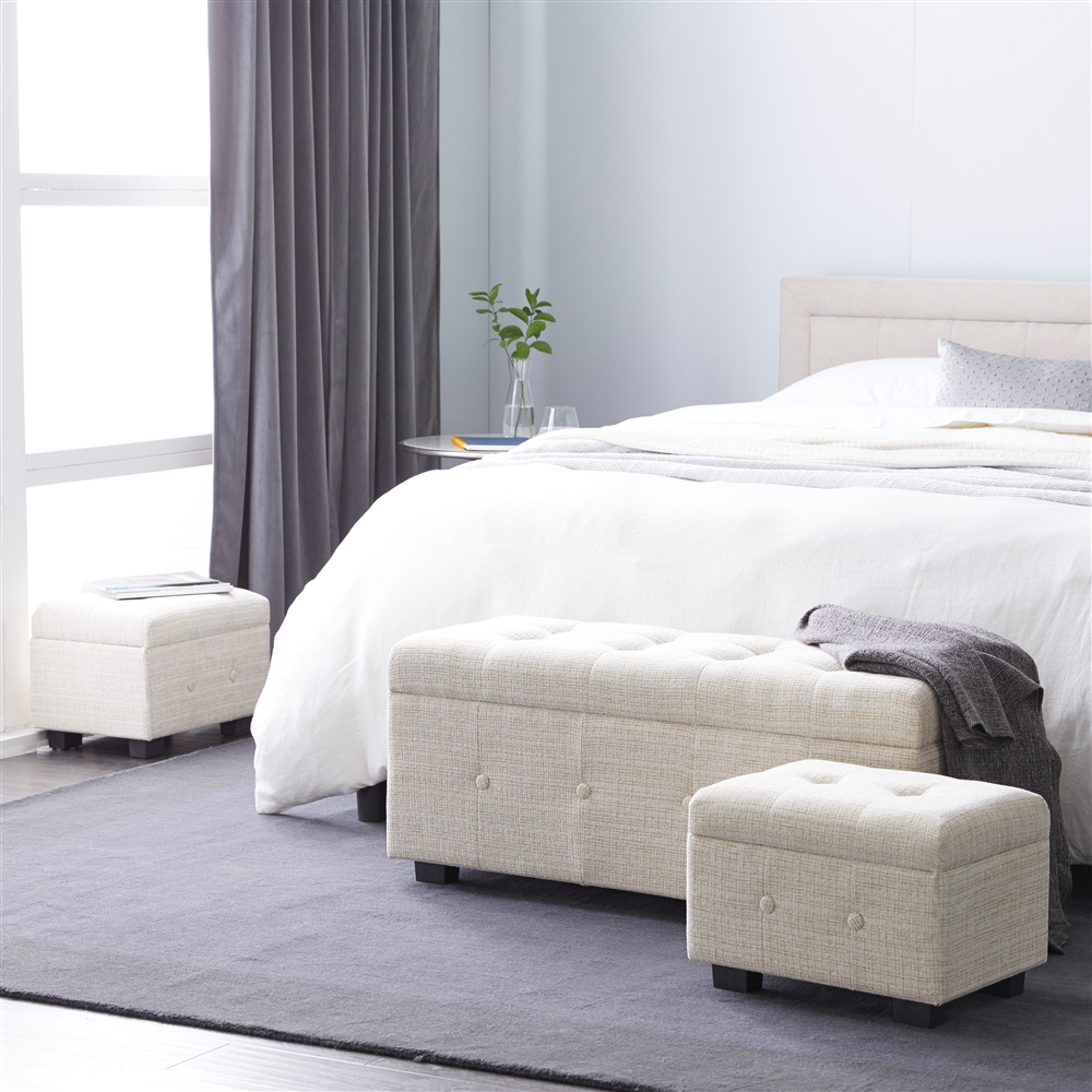 Grayson Lane 17-in X 41-in Industrial Beige Storage Bench - Set Of 3 4 Grayson Lane 17-in X 41-in Industrial Beige Storage Bench - Set Of 3 - Image 4