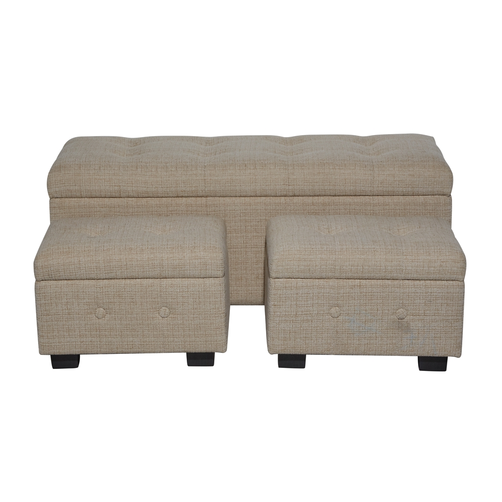 Grayson Lane 17-in X 41-in Industrial Beige Storage Bench - Set Of 3 6 Grayson Lane 17-in X 41-in Industrial Beige Storage Bench - Set Of 3 - Image 6