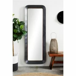 Grayson Lane 70-in X 25-in Rectangle Grey Framed Wall Mirror