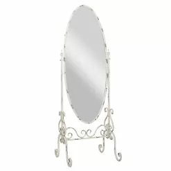 Grayson Lane 69-in X 24.5-in Oval White Framed Floor Mirror