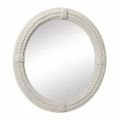 GRAYSON LANE SHOP 4 Grayson Lane 36-in X 36-in Round White Wall Mirror