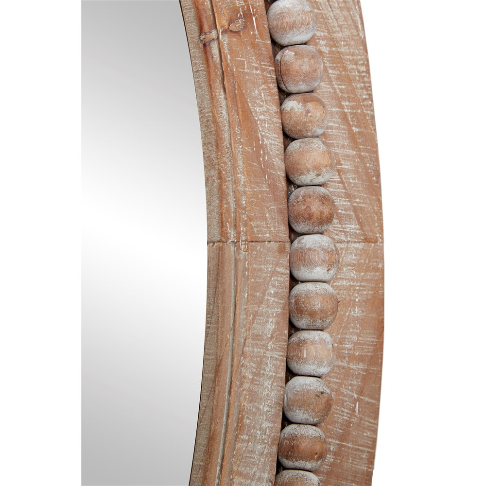 Grayson Lane 36-in X 36-in Round Brown Wall Mirror 5 Grayson Lane 36-in X 36-in Round Brown Wall Mirror - Image 5