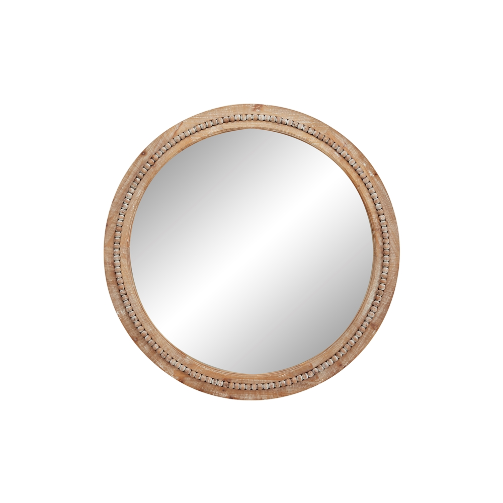 Grayson Lane 36-in X 36-in Round Brown Wall Mirror 2 Grayson Lane 36-in X 36-in Round Brown Wall Mirror - Image 2