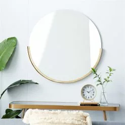 Grayson Lane 30.25-in X 30.75-in Round Gold Wall Mirror -GRAYSON LANE SHOP 330945016 AlternateImage1