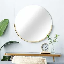 Grayson Lane 30.25-in X 30.75-in Round Gold Wall Mirror -GRAYSON LANE SHOP 330945016 AlternateImage2