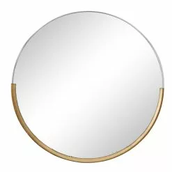 Grayson Lane 30.25-in X 30.75-in Round Gold Wall Mirror -GRAYSON LANE SHOP 330945016 MainImage 001