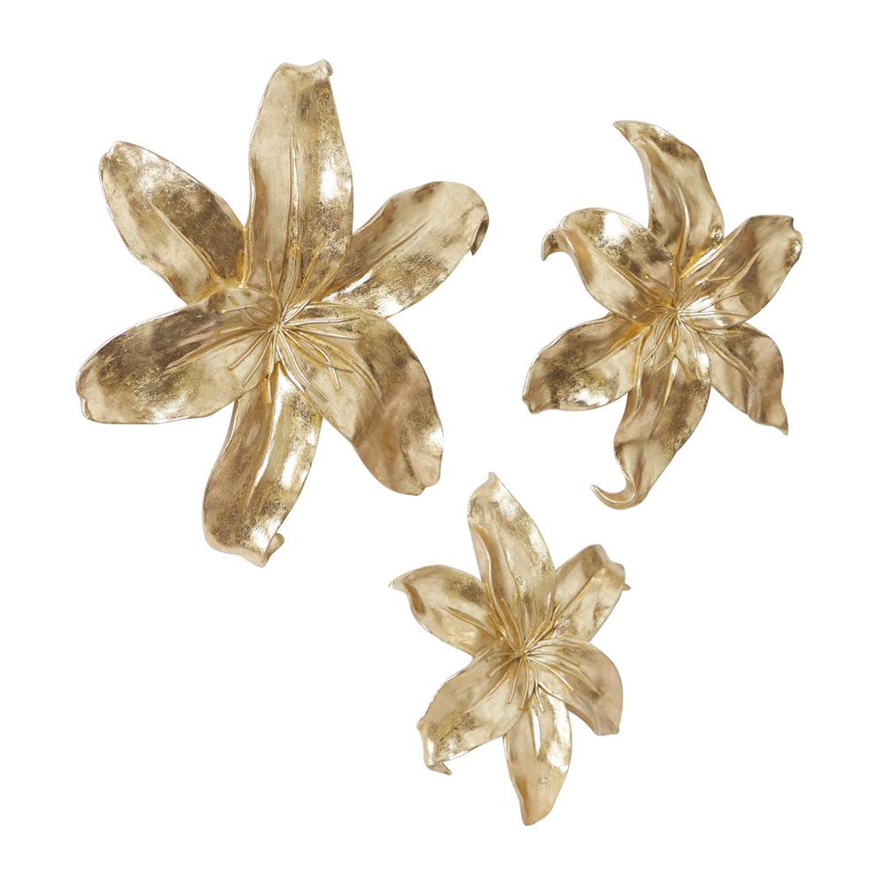 Grayson Lane 17.95-in H X 15.95-in W Floral Resin Wall Accent - Set Of 3 6 Grayson Lane 17.95-in H X 15.95-in W Floral Resin Wall Accent - Set Of 3 - Image 6