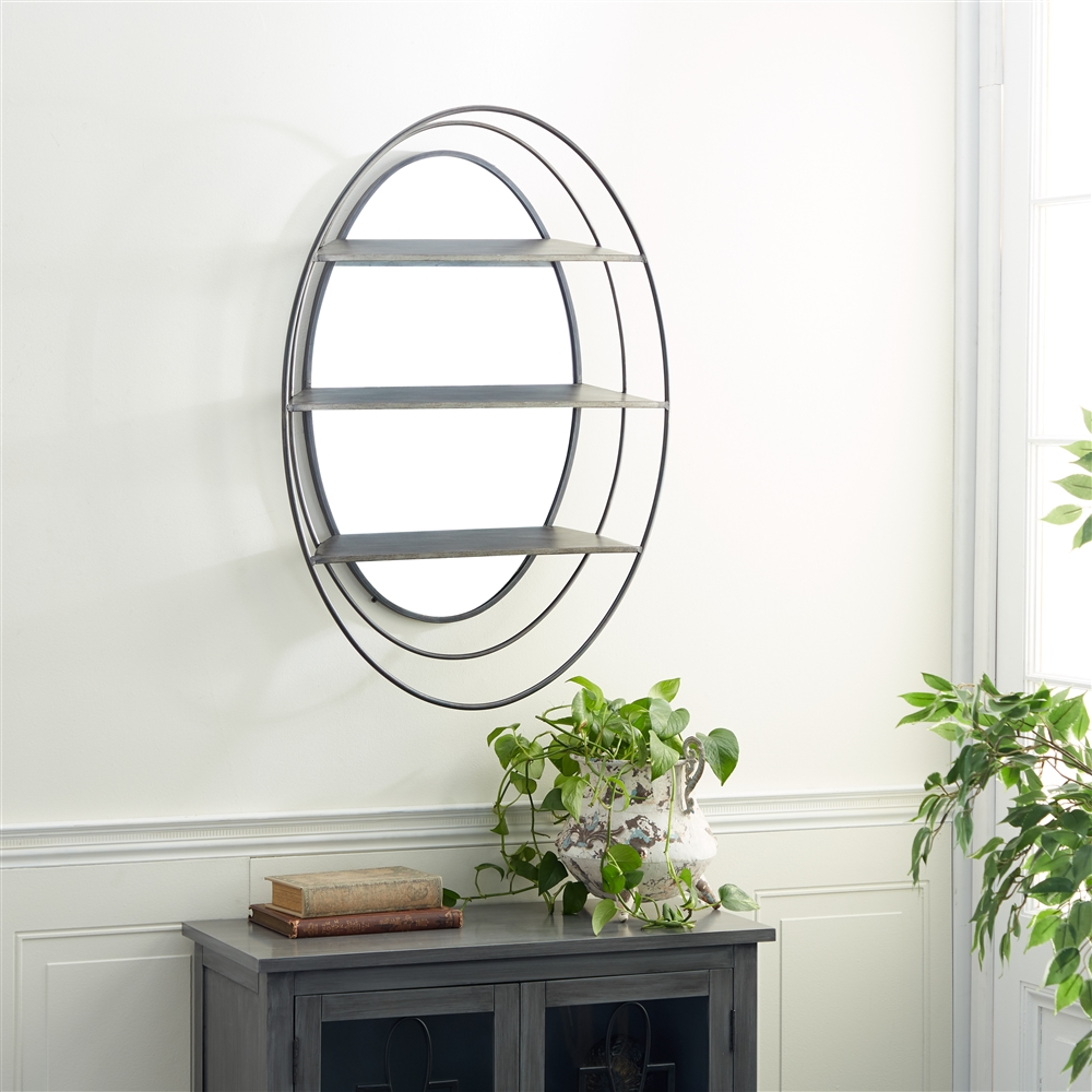 Grayson Lane 35.75-in X 25-in Oval Silver Wall Mirror 6 Grayson Lane 35.75-in X 25-in Oval Silver Wall Mirror - Image 6