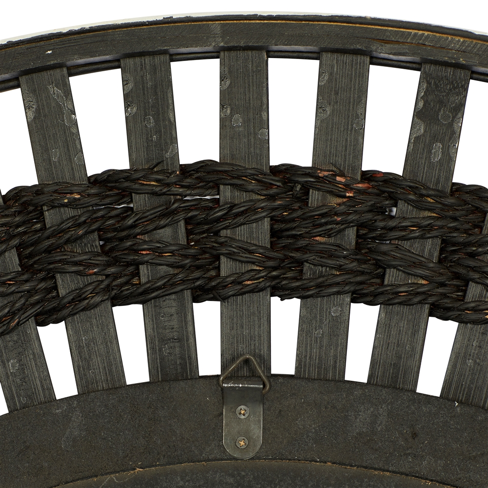 Grayson Lane 36.13-in X 36.13-in Round Brown Wall Mirror 5 Grayson Lane 36.13-in X 36.13-in Round Brown Wall Mirror - Image 5