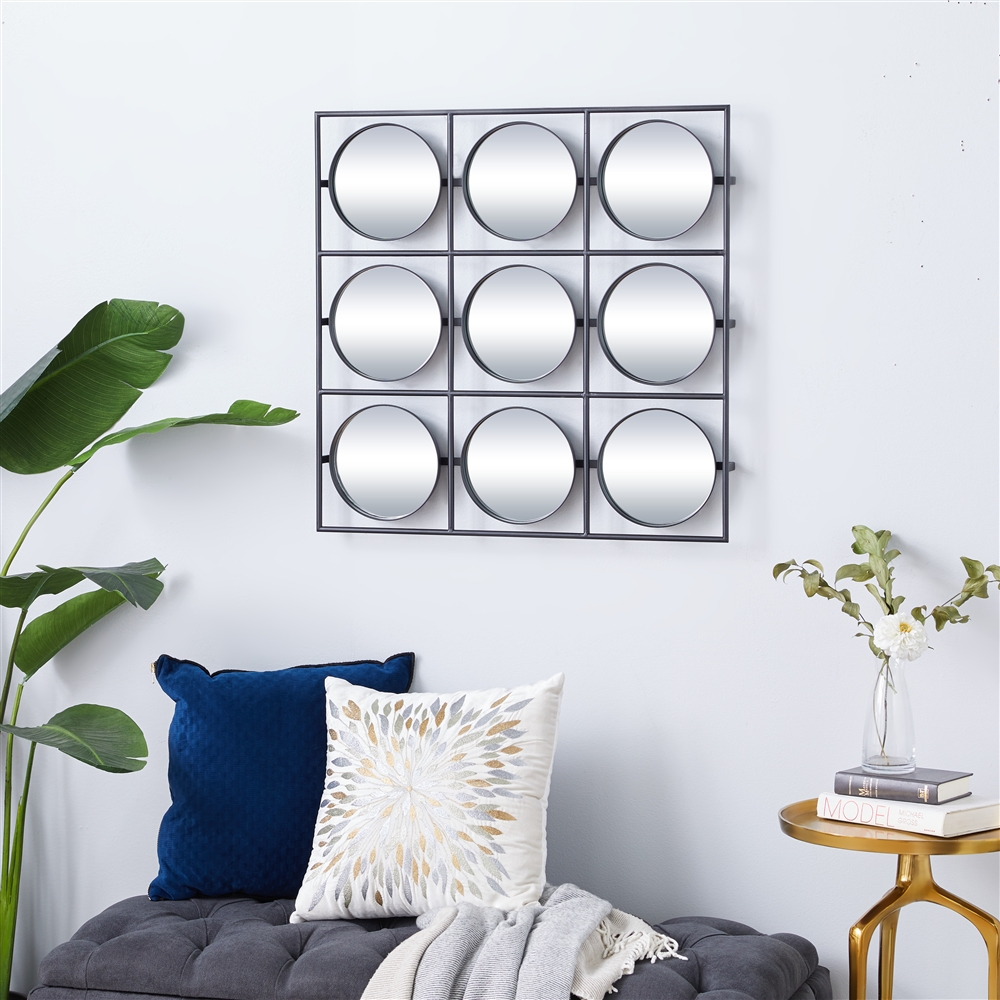 Grayson Lane 27.56-in X 27.56-in Square Black Wall Mirror 5 Grayson Lane 27.56-in X 27.56-in Square Black Wall Mirror - Image 5