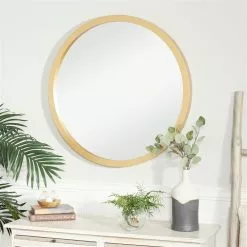 Grayson Lane 32-in X 32-in Round Gold Wall Mirror