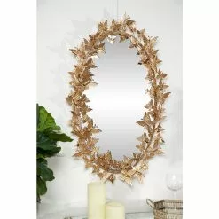 Grayson Lane 33-in X 19.25-in Oval Gold Wall Mirror -GRAYSON LANE SHOP 330945057 AlternateImage1