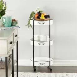 Grayson Lane Black Metal Base With Iron Top Kitchen Cart (34-in X 16-in) 11 Grayson Lane Black Metal Base With Iron Top Kitchen Cart (34-in X 16-in) -GRAYSON LANE SHOP 330945063 AlternateImage1