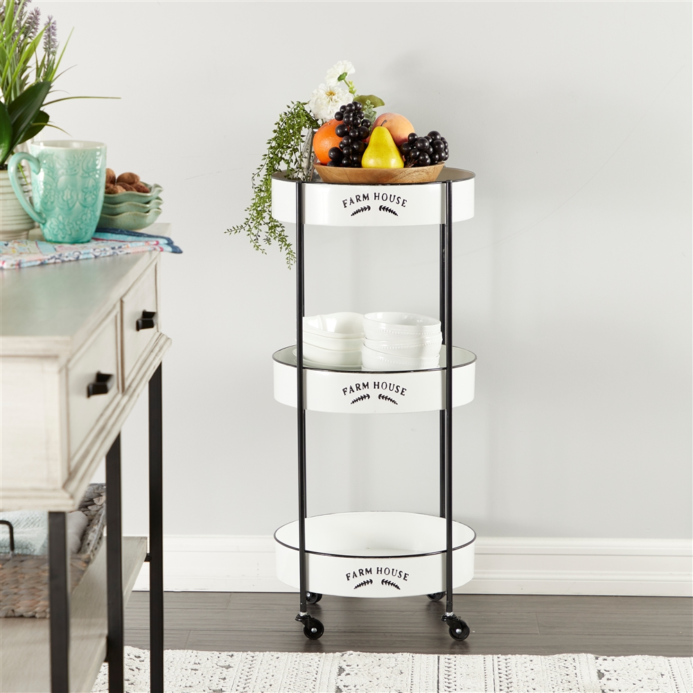 Grayson Lane Black Metal Base With Iron Top Kitchen Cart (34-in X 16-in) 6 Grayson Lane Black Metal Base With Iron Top Kitchen Cart (34-in X 16-in) - Image 6