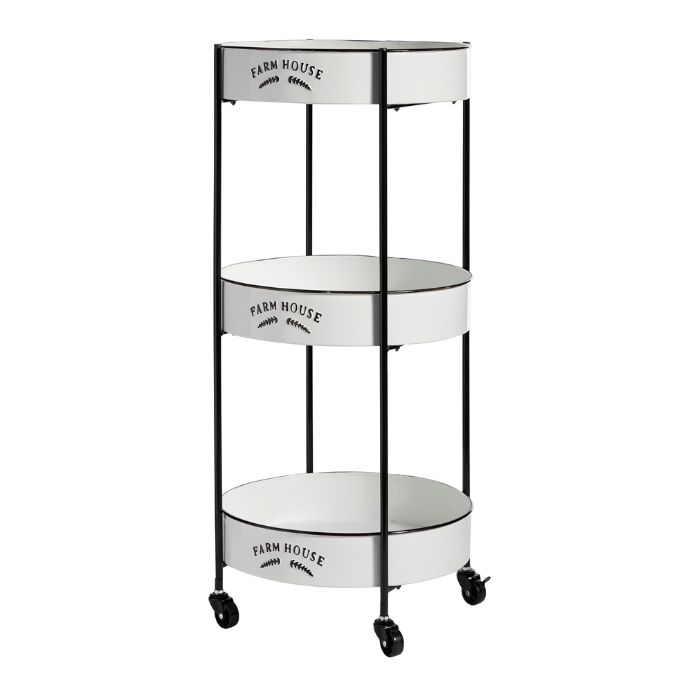 Grayson Lane Black Metal Base With Iron Top Kitchen Cart (34-in X 16-in) 3 Grayson Lane Black Metal Base With Iron Top Kitchen Cart (34-in X 16-in) - Image 3