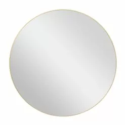 Grayson Lane 30-in X 30-in Round Gold Wooden Wall Mirror
