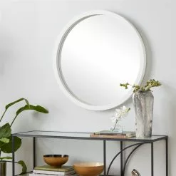 Grayson Lane 32-in X 32-in Round White Wall Mirror