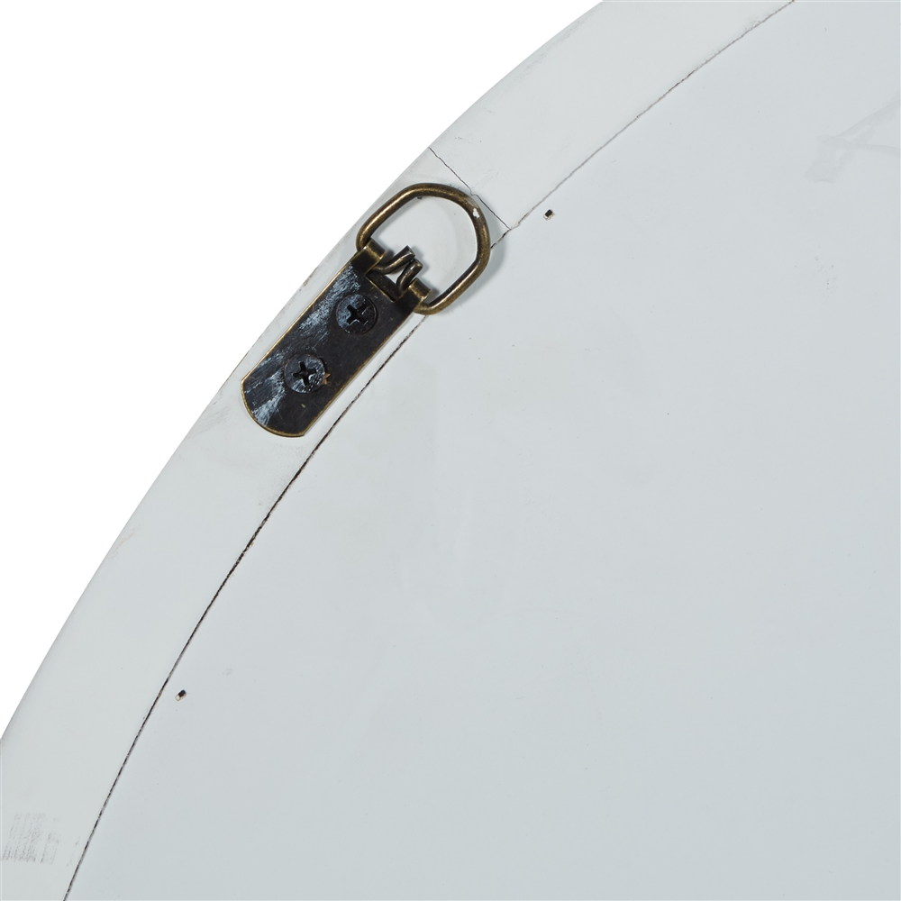 Grayson Lane 32-in X 32-in Round White Wall Mirror 6 Grayson Lane 32-in X 32-in Round White Wall Mirror - Image 6