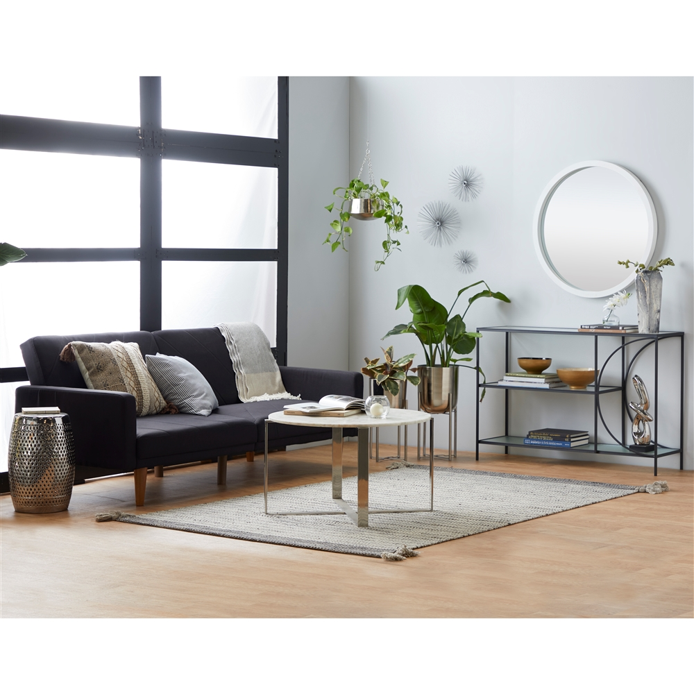 Grayson Lane 32-in X 32-in Round White Wall Mirror 5 Grayson Lane 32-in X 32-in Round White Wall Mirror - Image 5