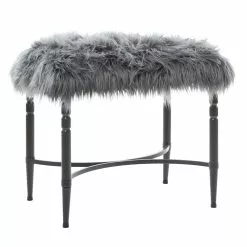 Grayson Lane Modern Grey Faux Fur And Frame Rectangle Ottoman 7 Grayson Lane Modern Grey Faux Fur And Frame Rectangle Ottoman -GRAYSON LANE SHOP 330945107 MainImage 001