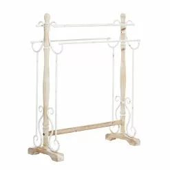 Grayson Lane 40-in X 34-in X 14-in White And Light Brown Wood Quilt Rack