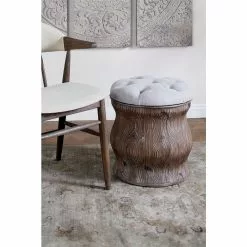 Grayson Lane Rustic Light Grey Tufted Round Integrated Storage Ottoman With Textured Base 11 Grayson Lane Rustic Light Grey Tufted Round Integrated Storage Ottoman With Textured Base -GRAYSON LANE SHOP 330945122 AlternateImage2