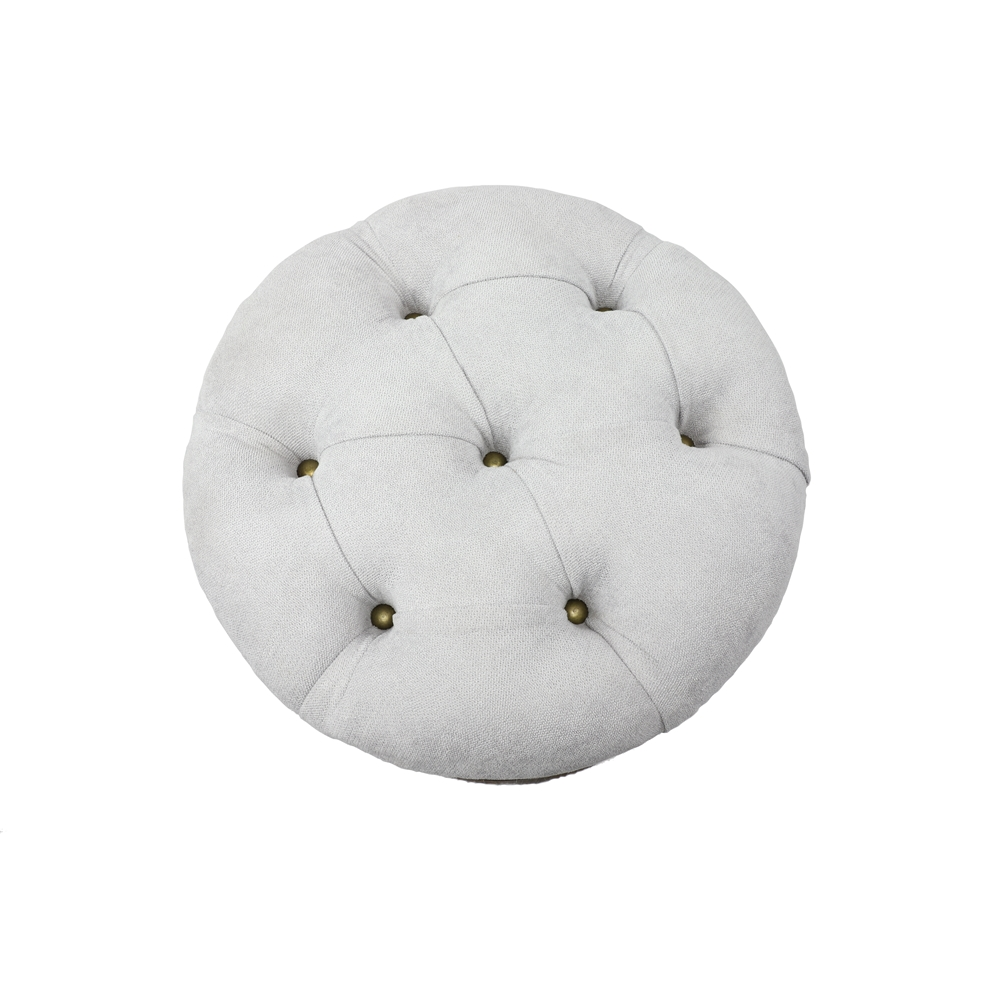 Grayson Lane Rustic Light Grey Tufted Round Integrated Storage Ottoman With Textured Base 1 Grayson Lane Rustic Light Grey Tufted Round Integrated Storage Ottoman With Textured Base