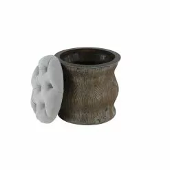 Grayson Lane Rustic Light Grey Tufted Round Integrated Storage Ottoman With Textured Base 10 Grayson Lane Rustic Light Grey Tufted Round Integrated Storage Ottoman With Textured Base -GRAYSON LANE SHOP 330945122 AlternateImage5