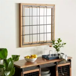 Grayson Lane 31.75-in X 31.5-in Square Brown Wall Mirror -GRAYSON LANE SHOP 330945128 AlternateImage1