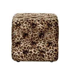 Grayson Lane Glam Leopard Tufted Square Ottoman -GRAYSON LANE SHOP 330945133 AlternateImage5