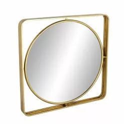Grayson Lane 34.13-in X 34.13-in Round Gold Wall Mirror -GRAYSON LANE SHOP 330945185 AlternateImage5
