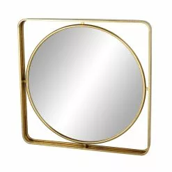 Grayson Lane 34.13-in X 34.13-in Round Gold Wall Mirror