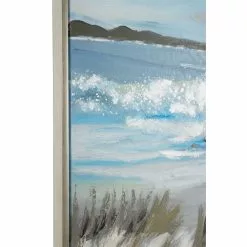 Grayson Lane Gold Wood Framed 40-in H X 40-in W Coastal Resin Painting