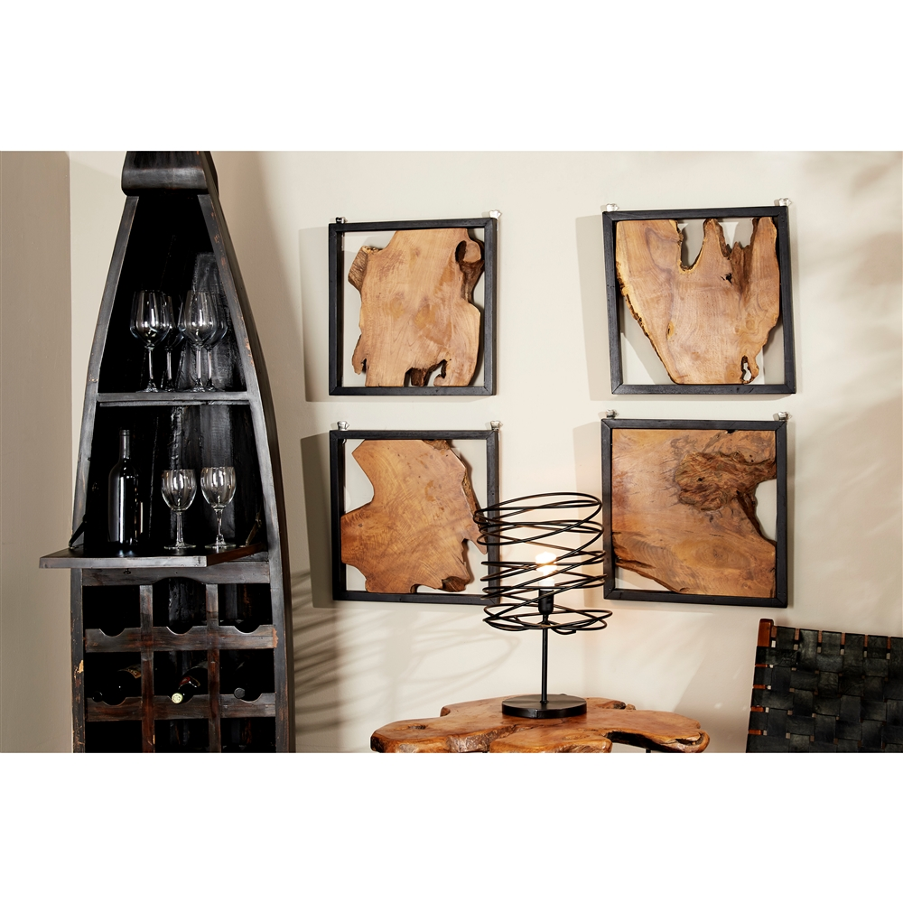 Grayson Lane 17.75-in H X 17.75-in W Abstract Wood Wall Accent - Set Of 4 4 Grayson Lane 17.75-in H X 17.75-in W Abstract Wood Wall Accent - Set Of 4 - Image 4