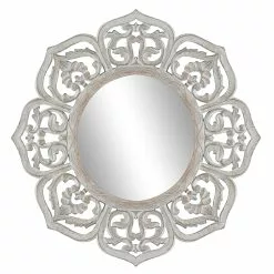 Grayson Lane 32-in X 32-in Irregular White Wall Mirror