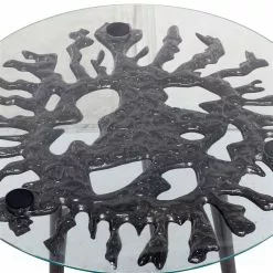 Grayson Lane 22-in X 22-in Black Aluminum Modern Round End Table With Glass Table Top -GRAYSON LANE SHOP 330945204 AlternateImage3