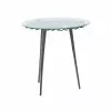 Grayson Lane 22-in X 22-in Black Aluminum Modern Round End Table With Glass Table Top