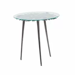 Grayson Lane 22-in X 22-in Black Aluminum Modern Round End Table With Glass Table Top -GRAYSON LANE SHOP 330945204 AlternateImage6