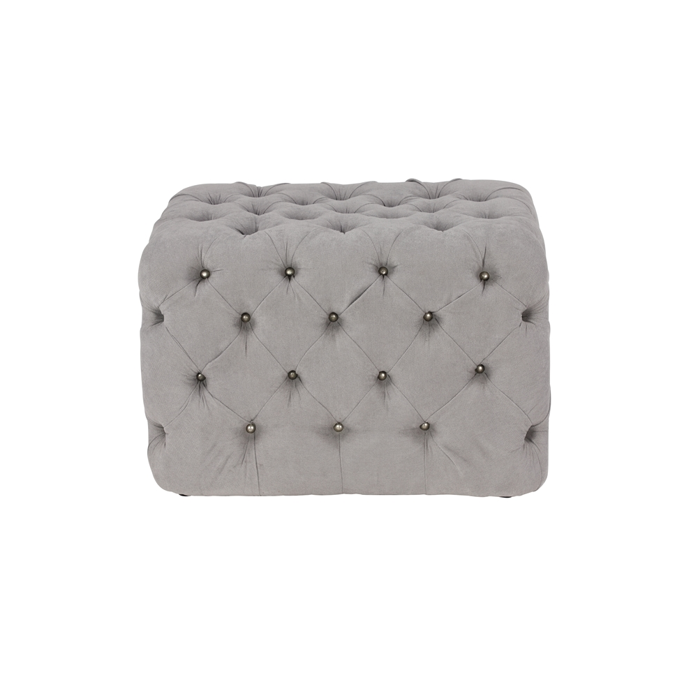 Grayson Lane Vintage Light Grey Tufted Rectangle Ottoman 1 Grayson Lane Vintage Light Grey Tufted Rectangle Ottoman