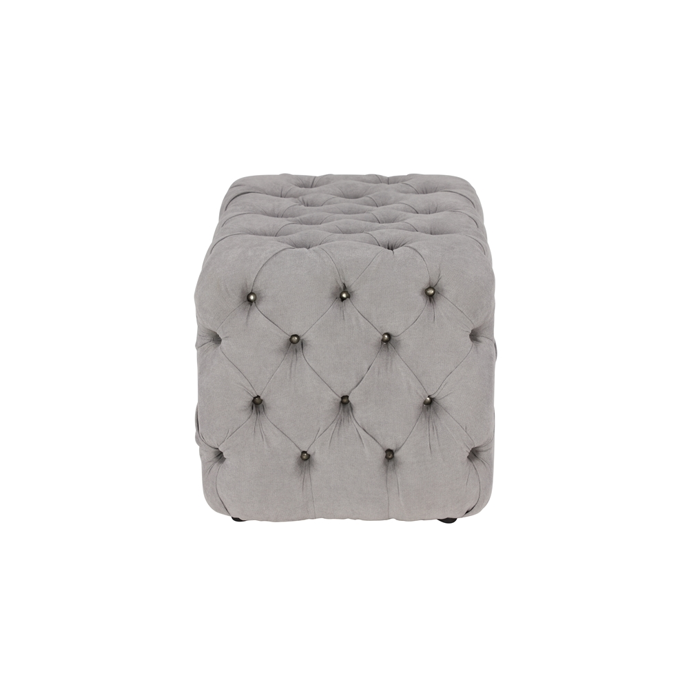 Grayson Lane Vintage Light Grey Tufted Rectangle Ottoman 2 Grayson Lane Vintage Light Grey Tufted Rectangle Ottoman - Image 2