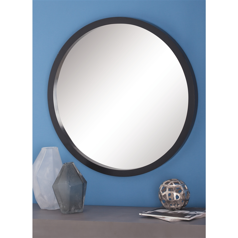 Grayson Lane 32-in X 32-in Round Black Wall Mirror 3 Grayson Lane 32-in X 32-in Round Black Wall Mirror - Image 3