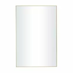 Grayson Lane 36-in X 24-in Rectangle Gold Wall Mirror