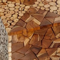 Grayson Lane Modern Brown Teak Wood Jigsaw Rectangle Ottoman 9 Grayson Lane Modern Brown Teak Wood Jigsaw Rectangle Ottoman -GRAYSON LANE SHOP 330945227 AlternateImage3