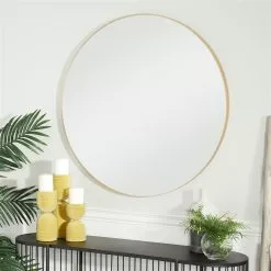 Grayson Lane 36-in X 36-in Round Gold Wall Mirror 9 Grayson Lane 36-in X 36-in Round Gold Wall Mirror -GRAYSON LANE SHOP 330945233 AlternateImage1