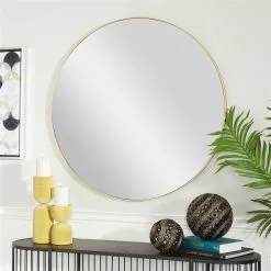 Grayson Lane 36-in X 36-in Round Gold Wall Mirror 10 Grayson Lane 36-in X 36-in Round Gold Wall Mirror -GRAYSON LANE SHOP 330945233 AlternateImage2