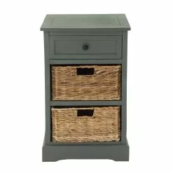 Grayson Lane 28-in X 16-in Blue Wood Traditional End Table With Storage Baskets -GRAYSON LANE SHOP 330945234 AlternateImage5