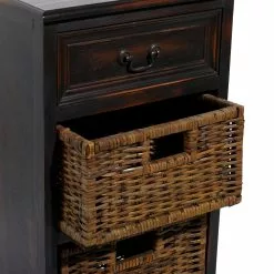 Grayson Lane 28-in X 16-in Maroon Wood Traditional End Table With Storage Baskets -GRAYSON LANE SHOP 330945263 AlternateImage3